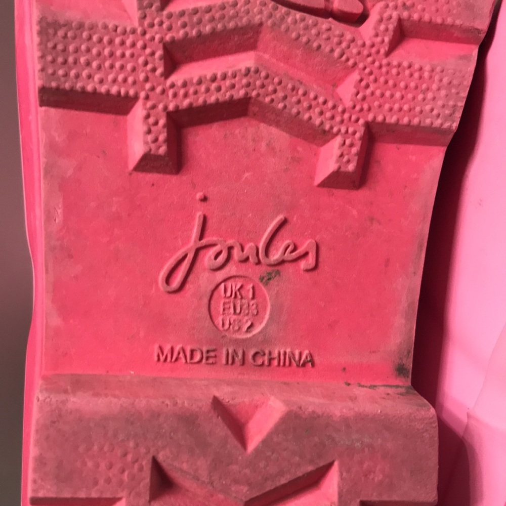 Joules 'Unicorn' Short Rain Boots in PINK (2) - Picture 15 of 15